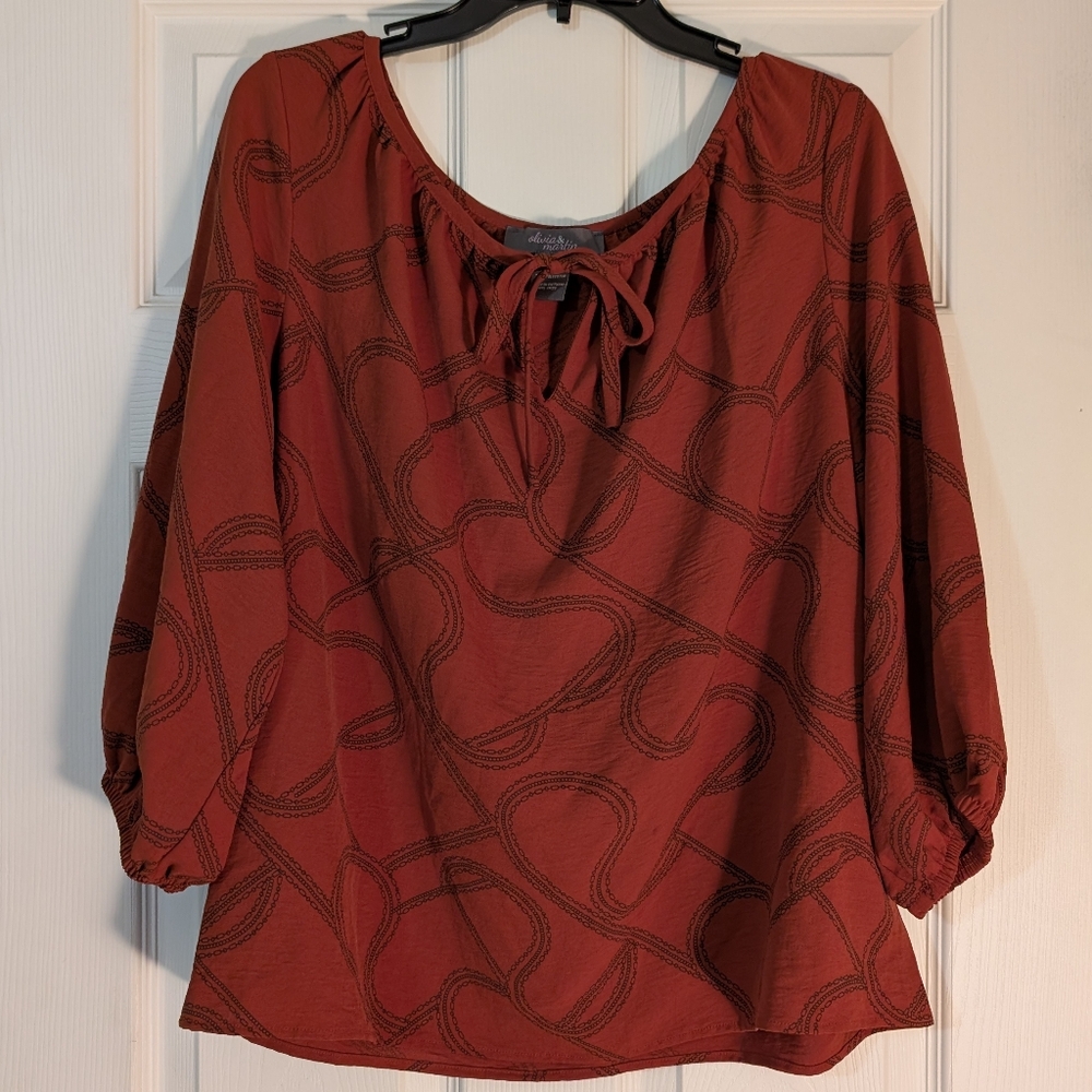 Olivia & Martin Burnt Orange Blouse Size 1X